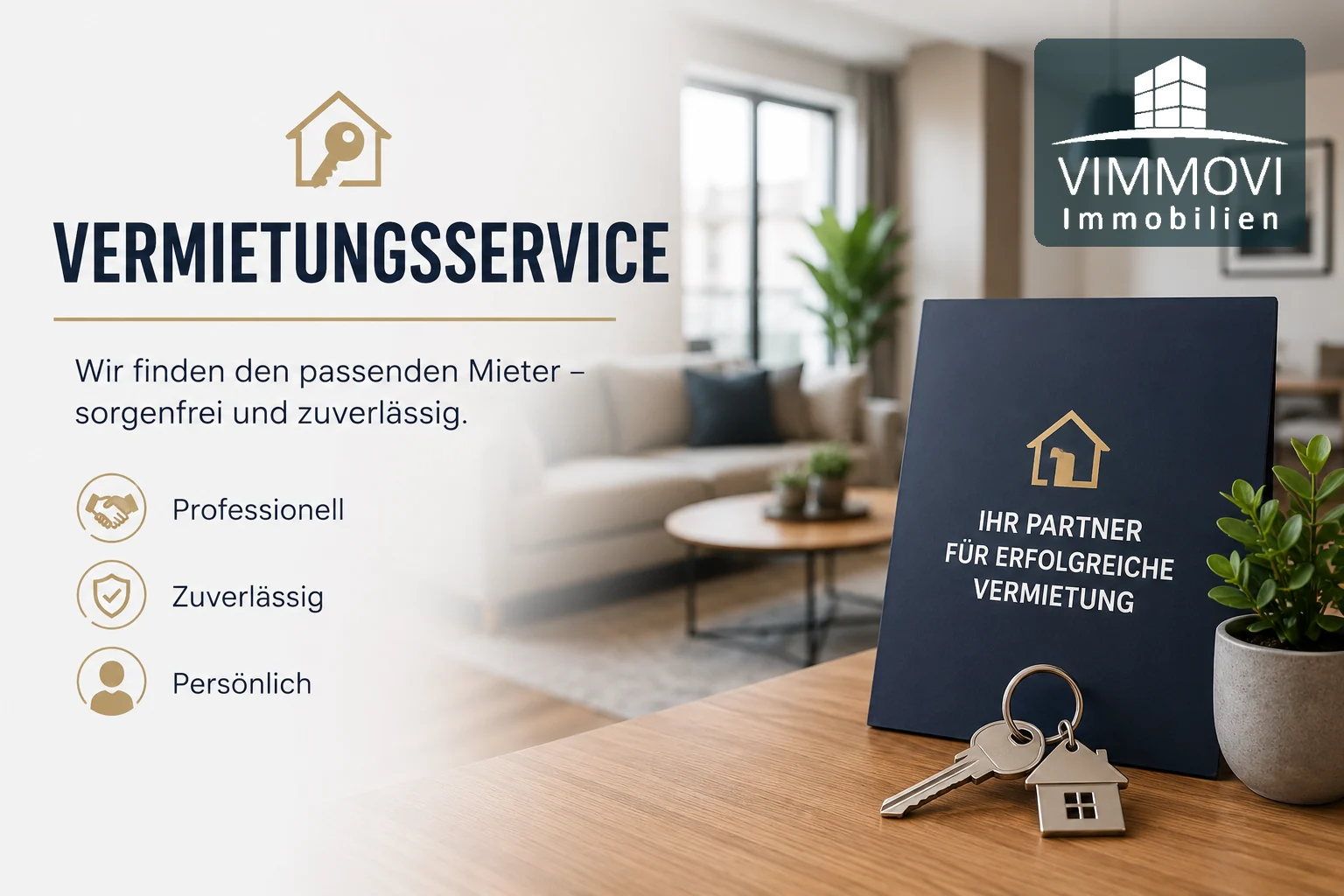 Vermietungsservice von VIMMOVI: Wir finden den passenden Mieter, professionell und zuverlässig